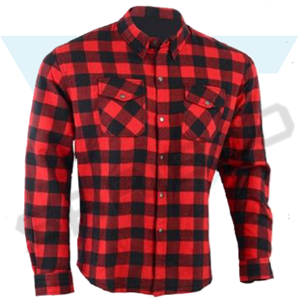 Men's Biker Protective Flannel Shirt SC04 - Image 2